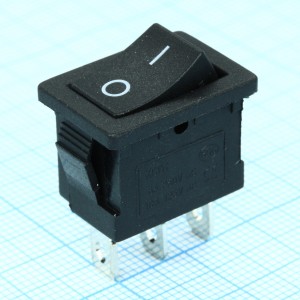 RWB-202 черный б/фикс, Выключатель клавишный ON-(ON) (3c) 6А 250В