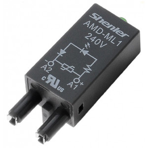 Модуль AMD-ML1 240V, Модуль для реле, 240VAC/DC, зеленый светодиод, варистор, цвет: черный, для колодок: SRU, SKF14, SKC, SKB, STB, SRC*-E, SRB, GZT, GZM, GZS, GZMB, ES32