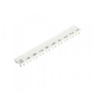 Маркировка для клемм (полоска) 9705A/6/10 B 21- 30, Маркировочные шильдики, для клемм сечением 4 мм.кв., боковая / верхняя, 10 шильдиков, нанесенные символы: 21...30, с горизонтальным расположением, размер шильдика: 5,75 x 8,3 мм, цвет: белый