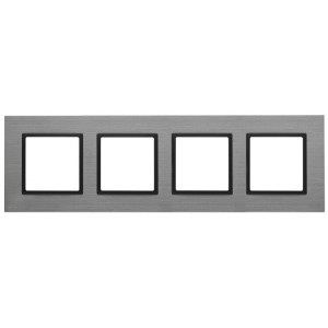 14-5204-42 Рамка на 4 поста, металл, Elegance, титан+антр (5/25/900) Б0034564