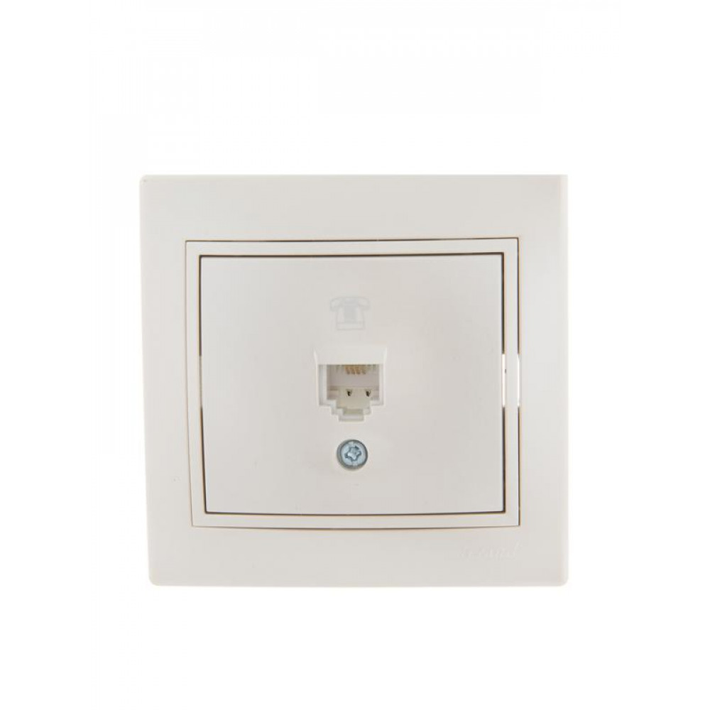 Изображение товара Розетка телефонная 1-м СП Mira RJ11 16А IP20 евро стандарт жемчужная