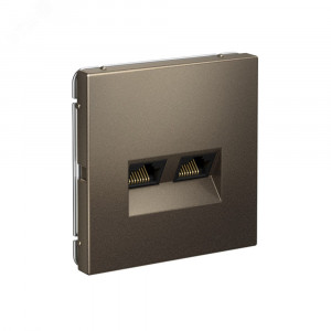 ARTGALLERY РОЗЕТКА двойная компьютерная RJ45+RJ45, кат. 5е, механизм, МОККО GAL000685