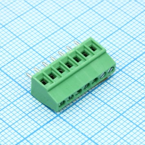DG308-2.54-07P-14-00A(H), Винтовой клеммный блок c рельефной обоймой, 7 контактов. Серия DG308-2.54