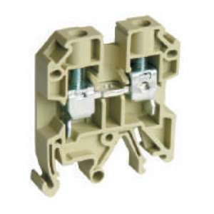 Проходная клемма USK-6N, Проходная клемма, тип фиксации провода: винтовой, номинальное сечение: 6 мм кв., 41A, 800V, ширина: 8 мм, цвет: бежевый, тип монтажа: DIN35