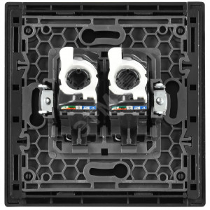 FORTE&PIANO Розетка компьютерная двойная RJ45 кат.5E FP533 сталь IEK FP-K20-1-K46