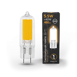 Лампа LED G4 AC220-240V 5.5W 3000K Glass 1/10/200 107807105