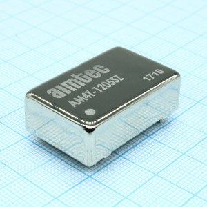 AM4T-1205SZ, DC/DC, 4Вт, вход 9…18В, выход 5В/0.8А, изоляция 1500В DC, КПД 78%, максимальная емкостная нагрузка не более 22мкФ, DIP24, 31.75x20.32x10.16мм, -40…85°C, металл