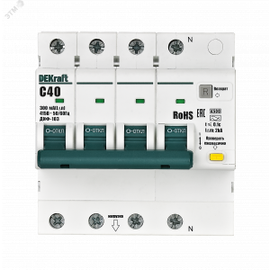 АВДТ 3P+N 40А 300мА AC х-ка C ДИФ-103 4.5кА 16637DEK