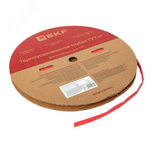 Термоусаживаемая трубка ТУТ нг 10/5 красная рулон PROxima tut-10-r