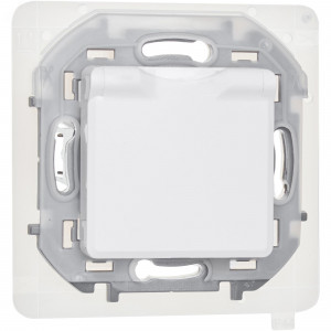 Розетка 1-м СП Inspiria 16А IP44 250В 2P+E защ. шторки с крышкой немецк. стандарт механизм бел. Leg 673740