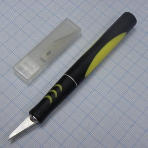 Нож кабельный BS529246, Скальпель нож для монтажных работ в комплекте 5 сменных лезвий