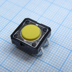 B3F4005, Кнопка тактильная 12х12 h=4.3мм (3.5мм+толкатель 0.8мм) 2.55N(260гр)  0.05A 24В