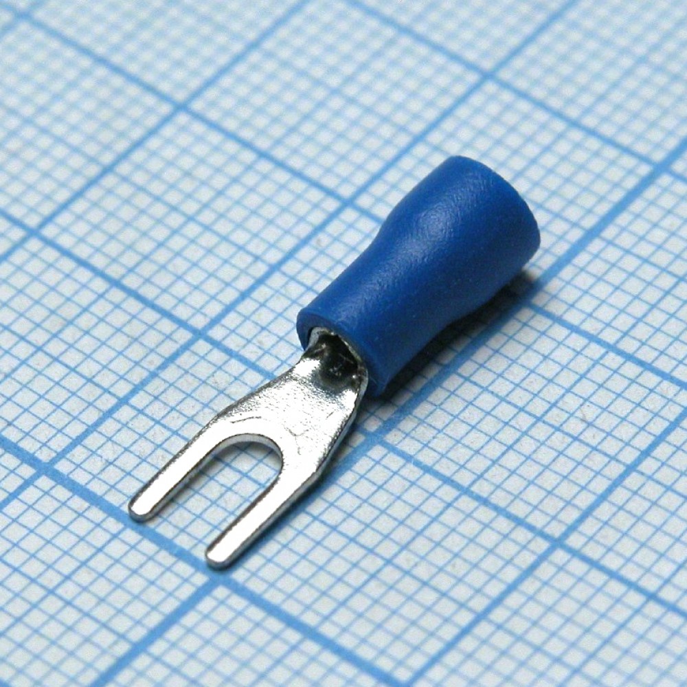 SV1.25-3.2 Blue, наконечник кабельный вилочный с изоляцией d=3.2мм, сеч .