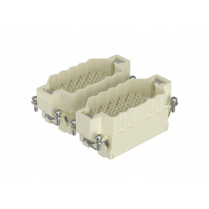 Вилочная контактная вставка HEEE-080-MC, Вилочная контактная вставка, обжимная фиксация, 80 полюсов + PE, типоразмер 32B, 500V, 16A, (обжимные контакты поставляются отдельно)