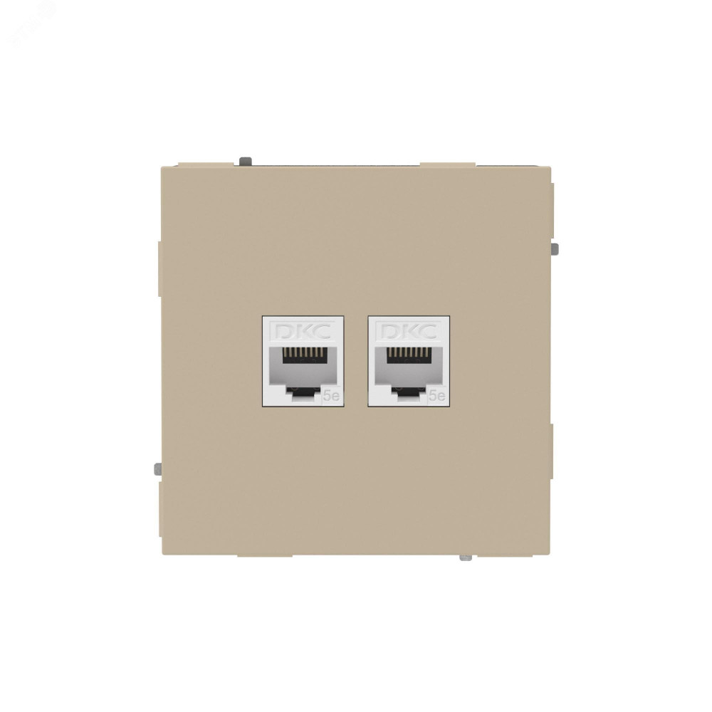 Изображение товара Компьютерная розетка RJ-45 без шторки, кат.5е двойная, KANT, ванильный марципан 7015664