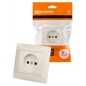 Розетка 2П 10А 250В сл. кость "Лама" SQ1815-0122