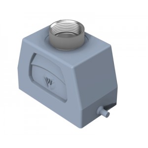 Крышка разъема BAS GOT GI 10 M25 A3, Крышка разъема на кабель, типоразмер 10B, без уплотнителя, 1 отверстие с резьбой для кабельных вводов M25x1,5, с резьбовым удлинителем, с верхним расположением, без защелки (упоры под одну защелку), материал корпуса: алюминиевый сплав