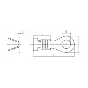Наконечник кольцевой неизолированный НК 2.5-5, Наконечник кабельный кольцевой неизолированный, латунь без покрытия, сечение 0.75-2.5мм2 под М5