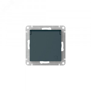 ATLASDESIGN РОЗЕТКА с заземлением со шторкой с крышкой, 16А, IP20, быстрозажимные клеммы, ИЗУМРУД ATN000846S