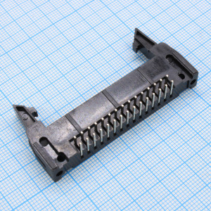 DS1011-30RBSiB7-B, Вилка на плату, угловой монтаж 30pin(2х15), шаг 2.54мм