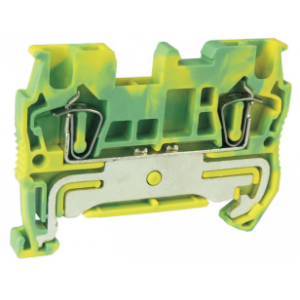 Заземляющая клемма UJ5-1.5JD, Заземляющая клемма, тип фиксации провода: пружинный, номинальное сечение: 1,5 мм кв., ширина: 4,2 мм, цвет: желто-зеленый, тип монтажа: DIN35