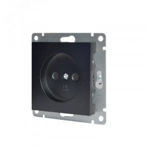 Розетка одноместная UNIVersal серия Афина б/з, з/ш, с/у, 16А, 220В, графит (еврослот), механизм A0047-Gr