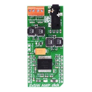 MIKROE-2477, Средства разработки интегральных схем (ИС) аудиоконтроллеров  2x5W AMP click