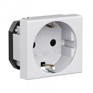 Розетка 1-м 2мод. Viva 16А IP20 2P+E с заземл. защ. шторки сер. 45025