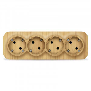 Розетка 4-м ОП 16А IP20 с заземл. сосна 1457