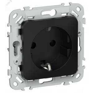 FLITE Розетка с заземлением без защитных шторок 16А РС11-0-ФлЧ черный IEK FI-R11-16-K02