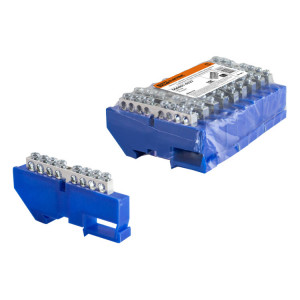 Шина "N" нулевая с изолятором на DIN-рейку 6x9мм стойка бол. 8 групп никелированная SQ0801-0327