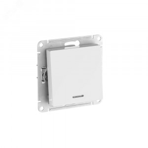 ATLASDESIGN 1-клавишный ПЕРЕКЛЮЧАТЕЛЬ с подсветкой, сх.6а, 10АХ, быстрозажимные клеммы, БЕЛЫЙ ATN000163S