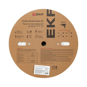 Термоусаживаемая трубка ТУТ нг 6/3 белая рулон PROxima tut-6-w