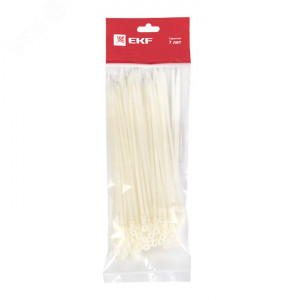 Хомут кабельный 3.6х200 нейл. бел. с отверстием для крепления (уп.100шт) plc-c-o-3.6x200