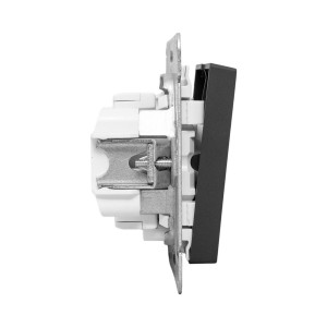 Механизм выключателя, двухклавишный, с подсветкой, ч-рный Эпика EKF UP1-SWB-24