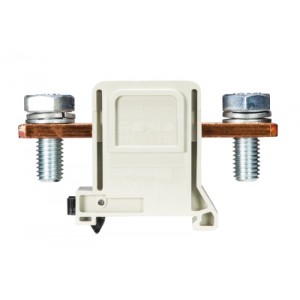 Болтовая клемма RFK 1 / 95 F S35, Болтовая клемма, М10, схема: болт - болт, тип фиксации провода: болт-болт, номинальное сечение: 95 мм кв., 250A, 1000V, ширина: 32 мм, цвет: серый, тип монтажа: DIN35