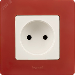 Розетка 1-м СП Etika 16А IP20 250В 2P без заземл. немецк. стандарт винтов. клеммы механизм бел. Leg 672220