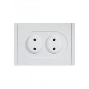 FORTE&PIANO Розетка 2-местная без заземления с защитными шторками безвинтовое крепление 10А FP225 белый IEK FP-R23-10-1-K01