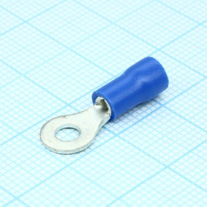 RV1.25-3.7L  Blue, наконечник кабельный кольцевой с изоляцией d=3.7мм, сеч. пров.0.5-1.5мм2