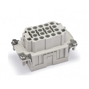 Розеточная контактная вставка HEE-018-FC, Розеточная контактная вставка, обжимная фиксация, 18 полюсов + PE, типоразмер 10B, 500V, 16A, (обжимные контакты поставляются отдельно)