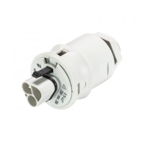 Разъем RST20I3F S2  M03V  GL, Вилочный разъем в панель, М16, IP68(69k), 3 полюса, пружинная фиксация провода, номинальные характеристики: 250V+РЕ, 20A, цвет: белый, серия RST Classic