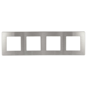 Рамка для розеток и выключателей Серия 12 12-5104-03 на 4 поста, Сатин, алюминий Б0052531