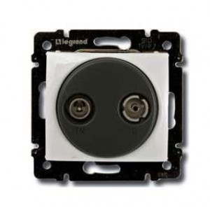 VALENA Розетка телевизионная TV-FM оконечная в рамку 10дБ слоновая кость 695620