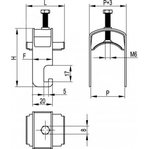 Держатель кабельный для крепления к профилю, д. 20-26 BHP2026