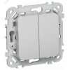 Изображение товара FLITE Выключатель 2-клавишный 10А ВС12-1-0-ФлА алюминий IEK FI-V20-0-10-1-K47