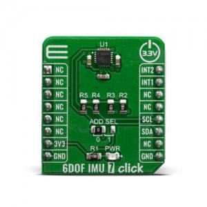MIKROE-3776, Инструменты разработки многофункционального датчика 6DOF IMU 7 Click