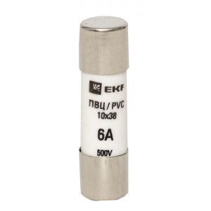 Плавкая вставка цилиндрическая ПВЦ (10х38) 6А EKF