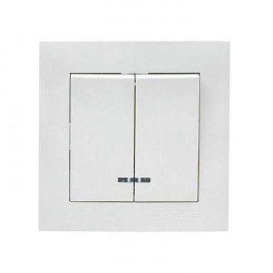 Валенсия выключатель 2-кл. 10А белый с индикатором PROxima EWV10-123-10