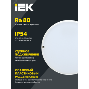 Светильник LED ДПО 2002 12Вт 4000K IP54 круг белый LDPO0-2002-12-4000-K01