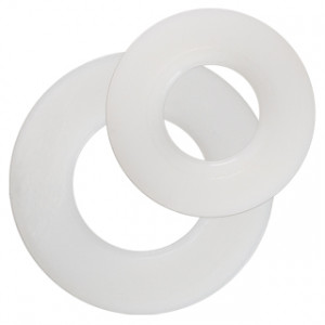 Комплект шайб KLUS-ISOL-Ams-2x 020905, Пара прокладок из нейлона (втулка и кольцо) для изолирования провода от профиля при установке в потолки армстронг. Размеры (внутренний и внешний диаметр, толщина): 10,2x22x2 мм, 14,5x28x1 мм.